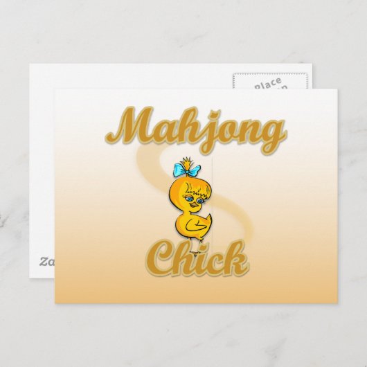 Mahjong Chick Postkarte (Vorne/Hinten)