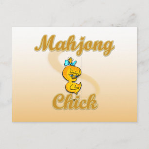 Mahjong Chick Postkarte