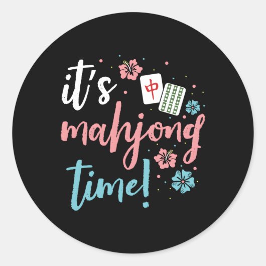 Mahjong Chinese oder Mahjong Player Runder Aufkleber (Vorderseite)