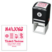 Mahjong chinesischer Stil Fester Text, 4 Steine, A Permastempel (Beispiel)