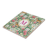 Mahjong Chinoiserie Floral Monogram Personalized Fliese (Seite)