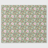 Mahjong Chinoiserie Floral Monogram Personalized Geschenkpapier (Flach)