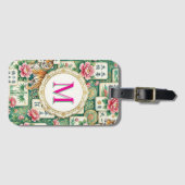 Mahjong Chinoiserie Floral Personalized Monogram Gepäckanhänger (Vorderseite (Horizontal))