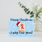 Mahjong Christmas Post Card Feiertagspostkarte (Stehend Vorderseite)
