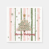 Mahjong Christmas Tree Customizable Serviette (Vorderseite)