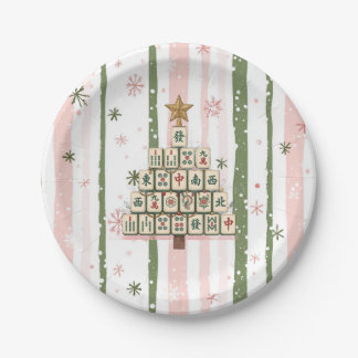 Mahjong Christmas Tree Pappteller
