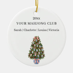 Mahjong-Club-Mitglieder Namen Weihnachten Keramik Ornament