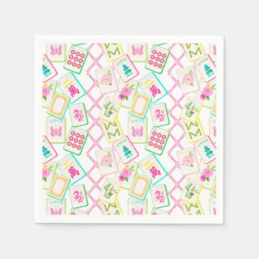 Mahjong Cocktail Napkin Serviette (Vorderseite)