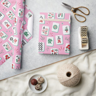 Mahjong-Crew-Spieler Mahj-Club-Spiel-Liebhaber-Ges Geschenkpapier