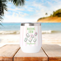Mahjong-Crew-Spielername Mahj Club rosa Streifen