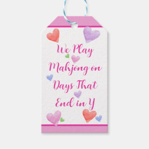 Mahjong Days Ende in Y Watercolor Valentine's Hear Geschenkanhänger