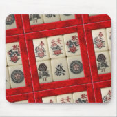 Mahjong deckt rote Rahmen mit Ziegeln Mousepad (Vorne)