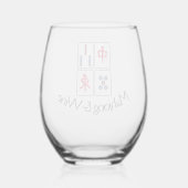 Mahjong Design Stemless Weinglas Ohne Stiel (Rückseite)