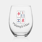 Mahjong Design Stemless Weinglas Weinglas Ohne Stiel (Vorderseite)