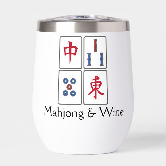 Mahjong Design Thermal Wine Tumbler (Vorderseite)