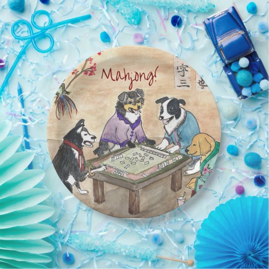 Mahjong Dogs - Pappteller (Party)