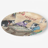 Mahjong Dogs - Pappteller (Schrägansicht)