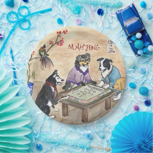 Mahjong Dogs - Pappteller (Party)