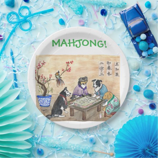 Mahjong Dogs - Pappteller (Party)