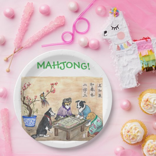 Mahjong Dogs - Pappteller (Party)