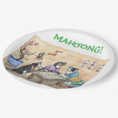 Mahjong Dogs - Pappteller (Schrägansicht)