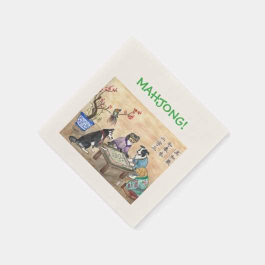 Mahjong Dogs - Serviette (Ecke)