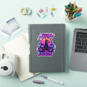Mahjong & Dogs Synthwave Dobermann Kunst Aufkleber (iPad Hülle)