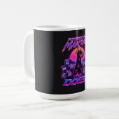 Mahjong & Dogs Synthwave Dobermann Kunst Kaffeetasse (Vorderseite Links)