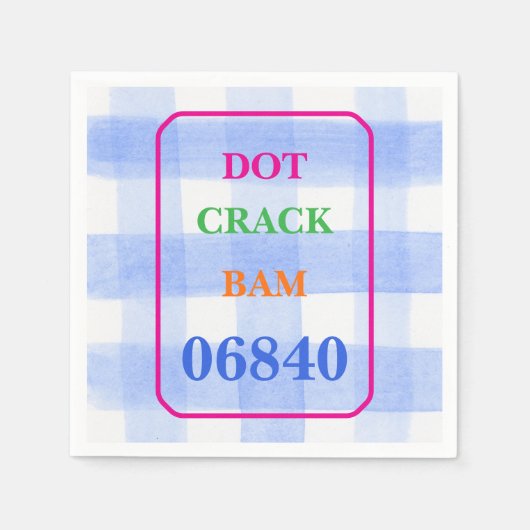Mahjong Dot Crack Bam Wasserfarbe Gingham Serviette (Vorderseite)