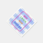 Mahjong Dot Crack Bam Wasserfarbe Gingham Serviette (Ecke)