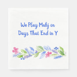 Mahjong Dot Crack Bam Watercolor Flower Serviette