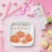 Mahjong Dot Crack Bam Watercolor Pumpkins Pappteller (Party)