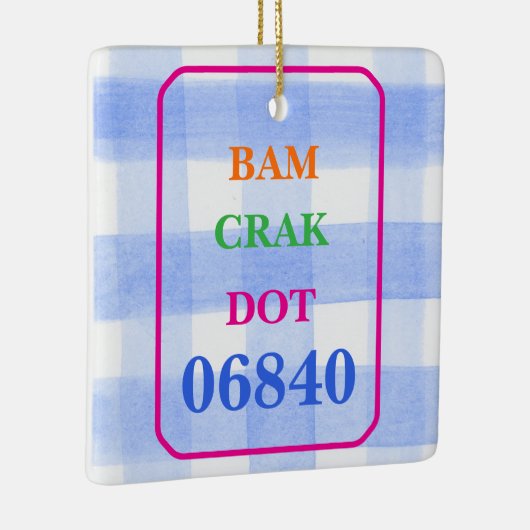 Mahjong Dot Crak Bam Blue Karo PERSONALIZE Keramikornament (Rechts)