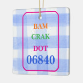 Mahjong Dot Crak Bam Blue Karo PERSONALIZE Keramikornament (Links)