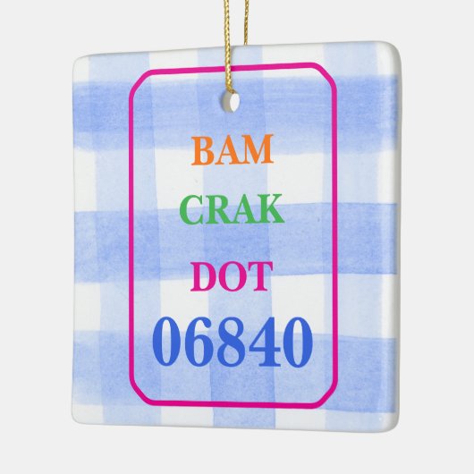 Mahjong Dot Crak Bam Blue Karo PERSONALIZE Keramikornament (Links)