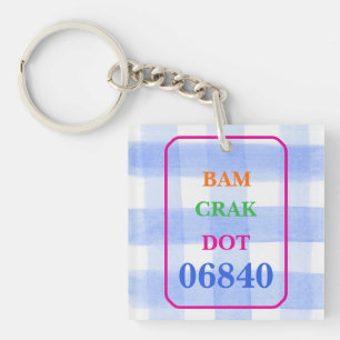 Mahjong Dot Crak Bam Blue Karo ZIPCODE Keyring Schlüsselanhänger