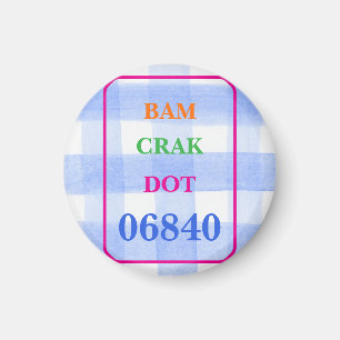 Mahjong Dot Crak Bam Blue Karo ZIPCODE Magnet