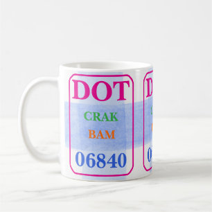 Mahjong Dot Crak Bam Bold Colors Watercolor Karo Kaffeetasse