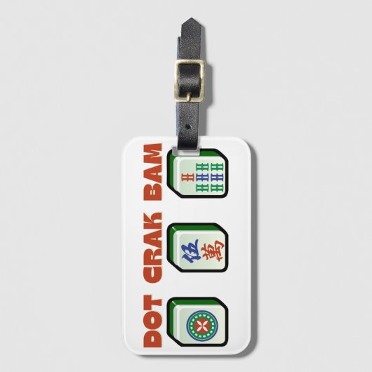 Mahjong Dot Crak Bam Gepäckanhänger (Vorderseite Vertikal)