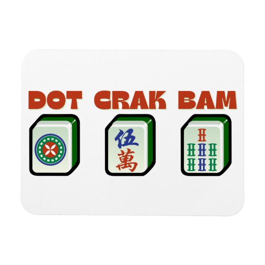 Mahjong Dot Crak Bam Magnet (Horizontal)