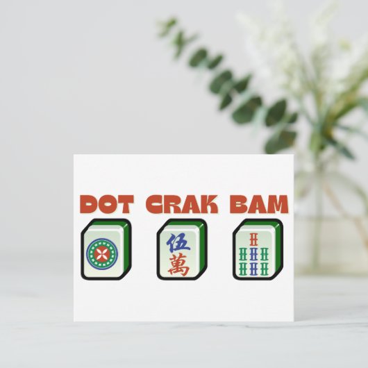 Mahjong Dot Crak Bam Postkarte (Stehend Vorderseite)