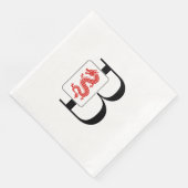 Mahjong-Drache-Kachel über einzelner Anfangsmonogr Serviette (Ecke)