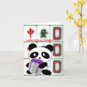 Mahjong-Drachen-Geburtstag Karte (Gelbe Blume)