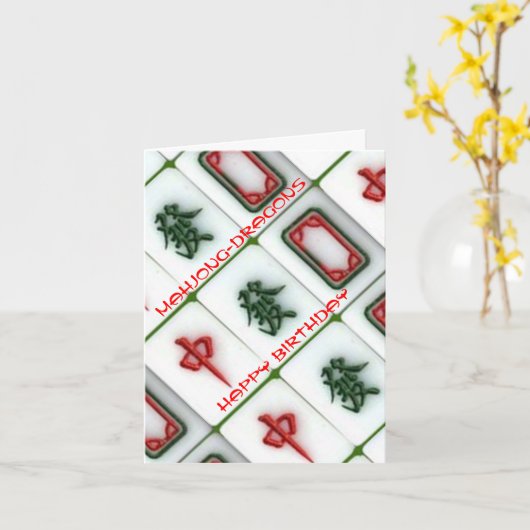 Mahjong-Drachen Karte (Gelbe Blume)