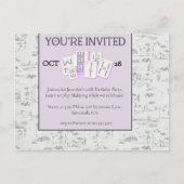 Mahjong Einladung mit Tiles and Toile Postkarte (Vorderseite)