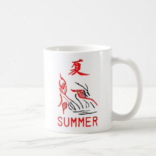 Mahjong Fliese, Sommer, auf weißem Hintergrund Kaffeetasse