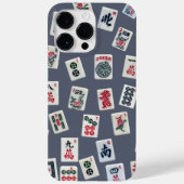 MahJong Fliesen-Design auf dunkelblau Case-Mate iPhone Hülle (Rückseite)