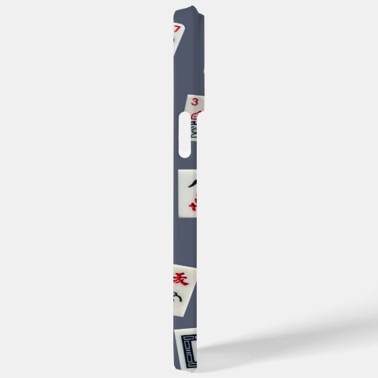 MahJong Fliesen-Design auf dunkelblau Case-Mate iPhone Hülle (Rückseite / Rechts)