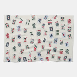 MahJong Fliesen Design Fotografie auf Abzeichen  Geschirrtuch