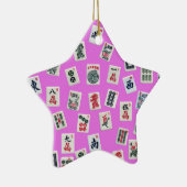 Mahjong Fliesen-Design in Rosa Keramik Ornament (Rechts)
